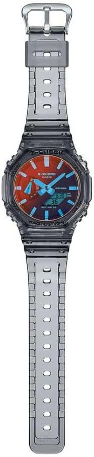 Casio G-Shock Mens Analogue-Digital Watch with Grey Jelly Strap GA-2100TLS-8AER