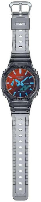 Casio G-Shock Mens Analogue-Digital Watch with Grey Jelly Strap GA-2100TLS-8AER