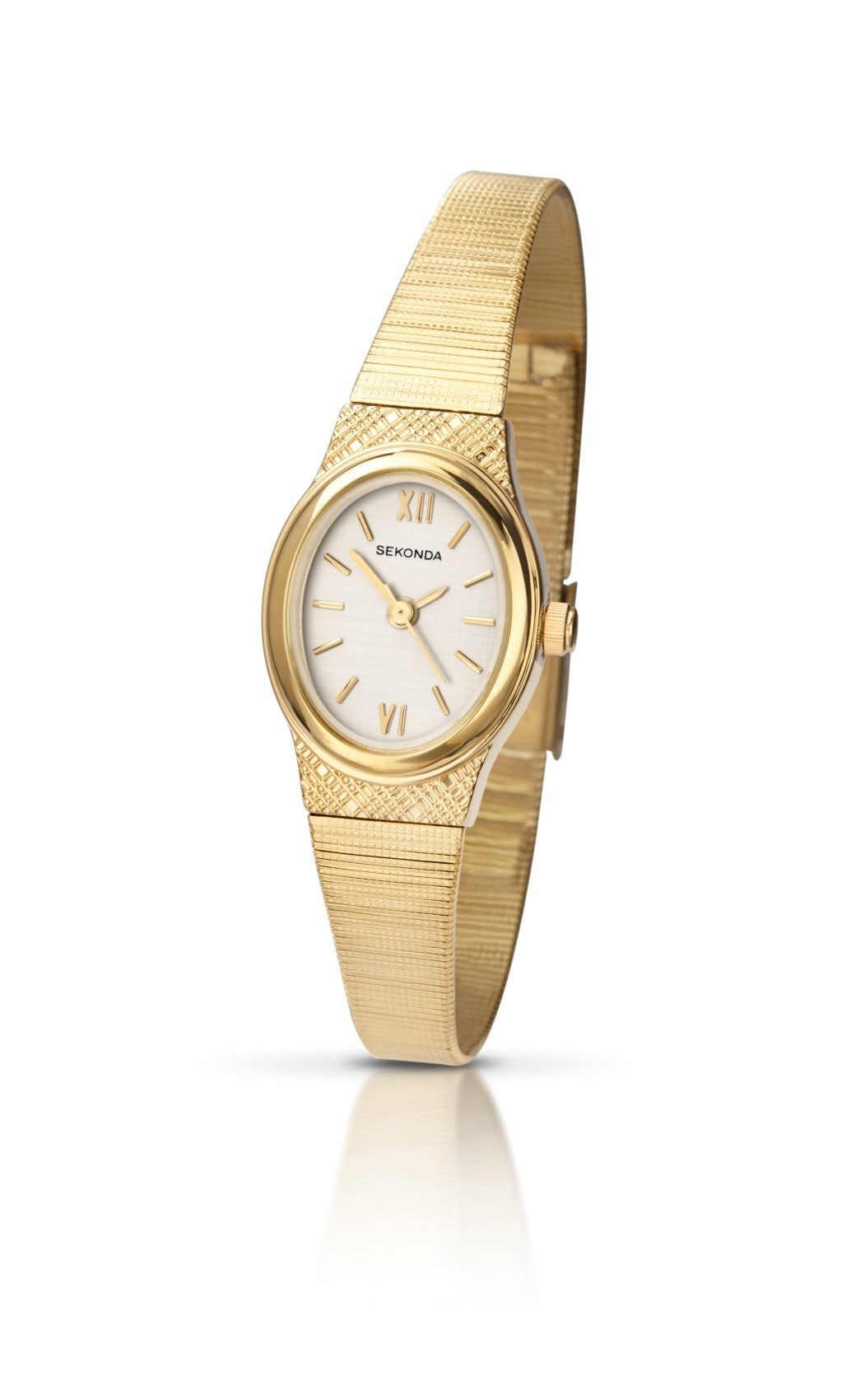 Sekonda Ladies Quartz Watch with Cream Dial Analogue Display and Gold Stainless Steel Bracelet 4247