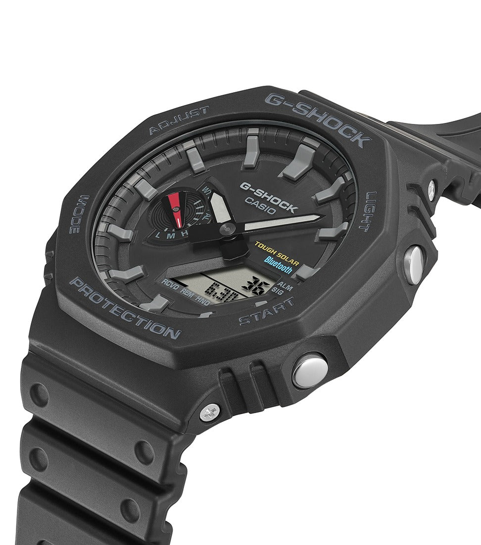 Casio G-Shock Gwylio Analog-Ddigidol Dynion gyda Deial Du a Strap Ddu GA-B2100-1AER