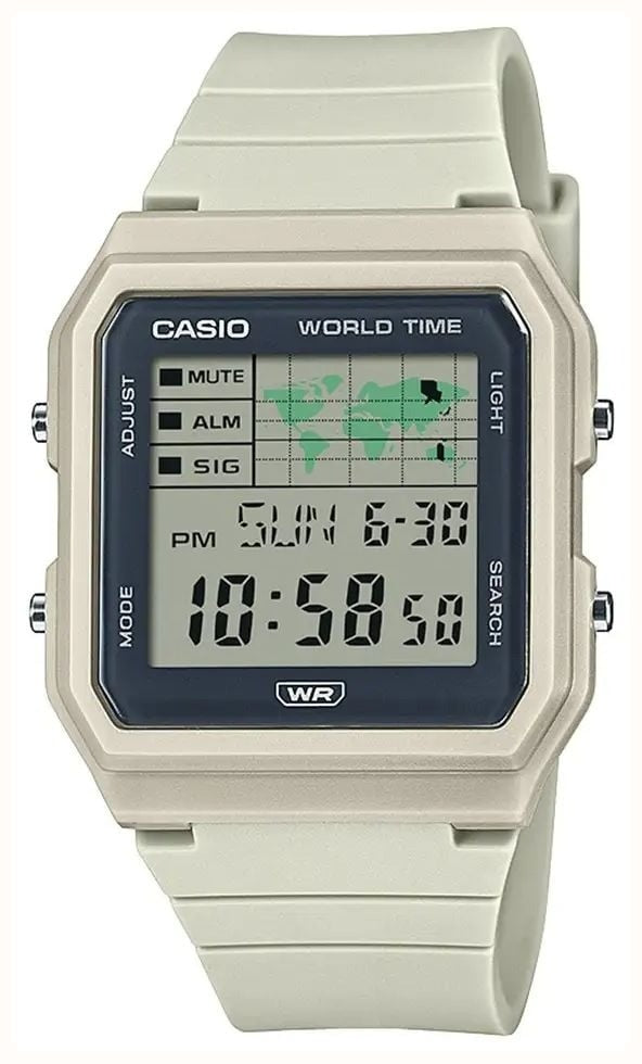 Casio Unisex Digital Watch with LED Dial and White Strap LF-30W-8AEF