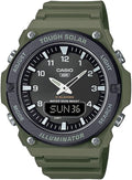 Casio Tough Solar Mens Analogue-Digital Watch with Black Dial and Green Strap AQ-S820W-3BVEF
