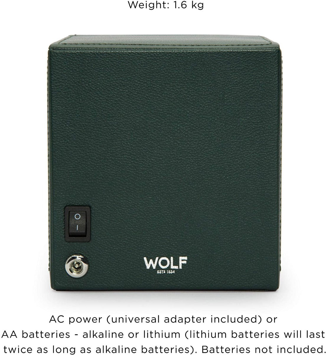 WOLF Cub 461141 Automatic Single Watch Winder with Glass Cover 461141