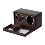 Winder Gwylio Dwbl Wolf Designs Cub Brown gyda Gorchudd Gwydr 461206