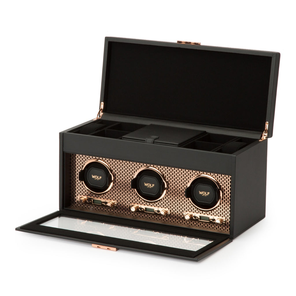 Wolf Axis Triple Watch Winder with Storage 469416