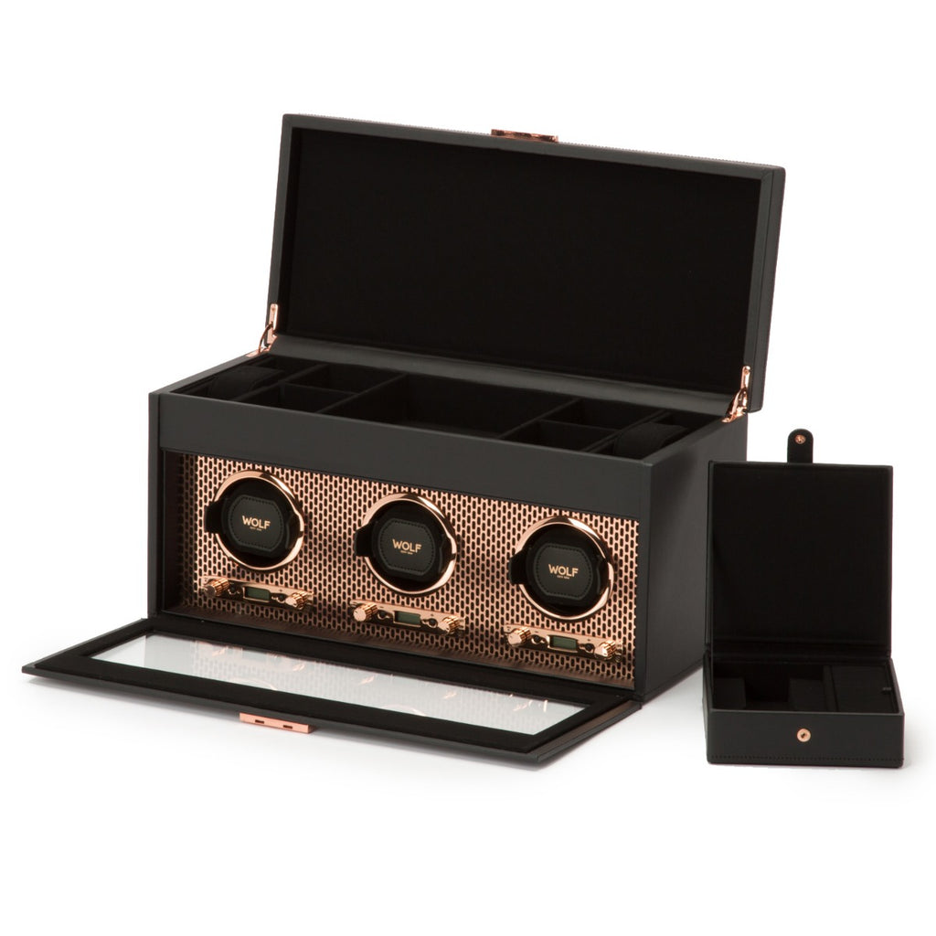 Wolf Axis Triple Watch Winder with Storage 469416