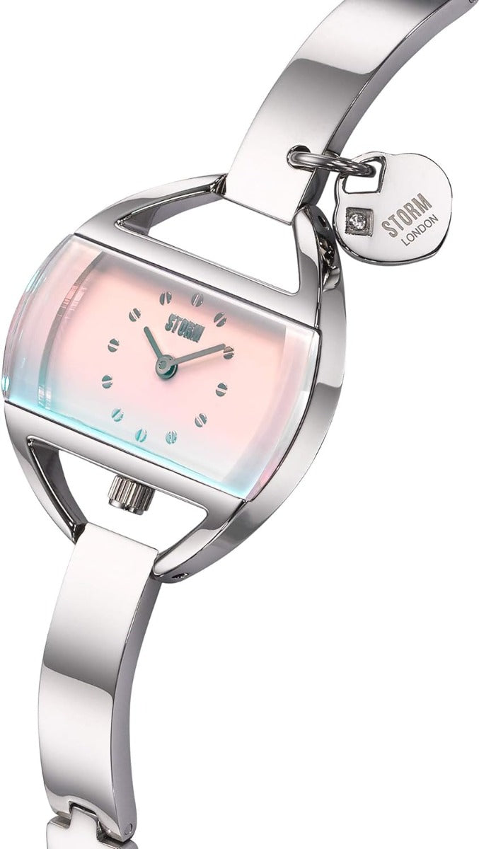 Storm Temptress Charm Lazer Pink Ladies Watch with Pink Dial and Silver Bracelet 47013/PK