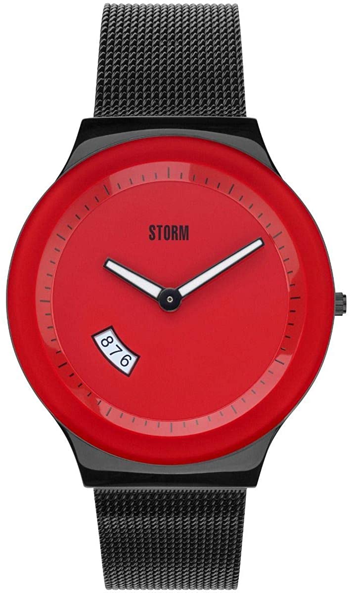 Storm Sotec Slate Red Mens Watch With Black Milanese Strap 47075/SL/R