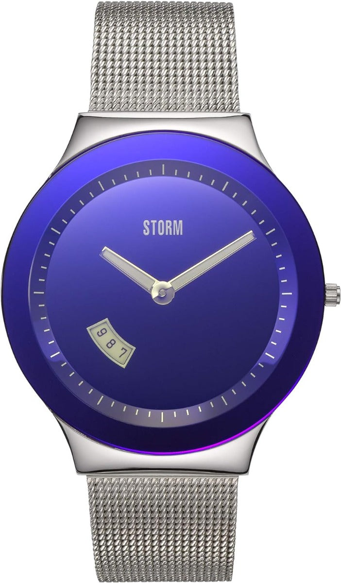 Storm Sotec Lazer Blue Mens Watch With Silver Milanese Strap 47075/B
