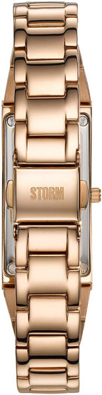 Cloc Menywod Storm Ixia gyda Breichled Aur Rhosyn a Deial Porffor 47255/P
