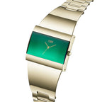 Storm Starletti Gold Lazer Green Ladies Watch gyda Deial Gwyrdd a Breichled Aur 47313/GD/GN