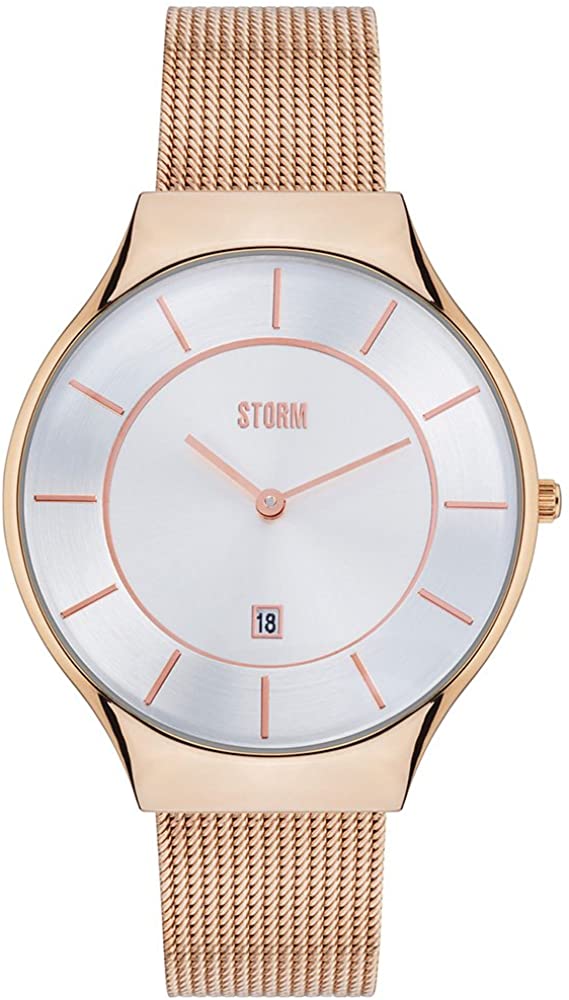 STORM Reese Watch Ladies Watch with Silver Dial and Rose Gold Milanese Strap 47318/RG