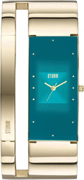 Storm Alvara Ladies Watch with Gold Bangle and Teal Dial 47343/GD/T