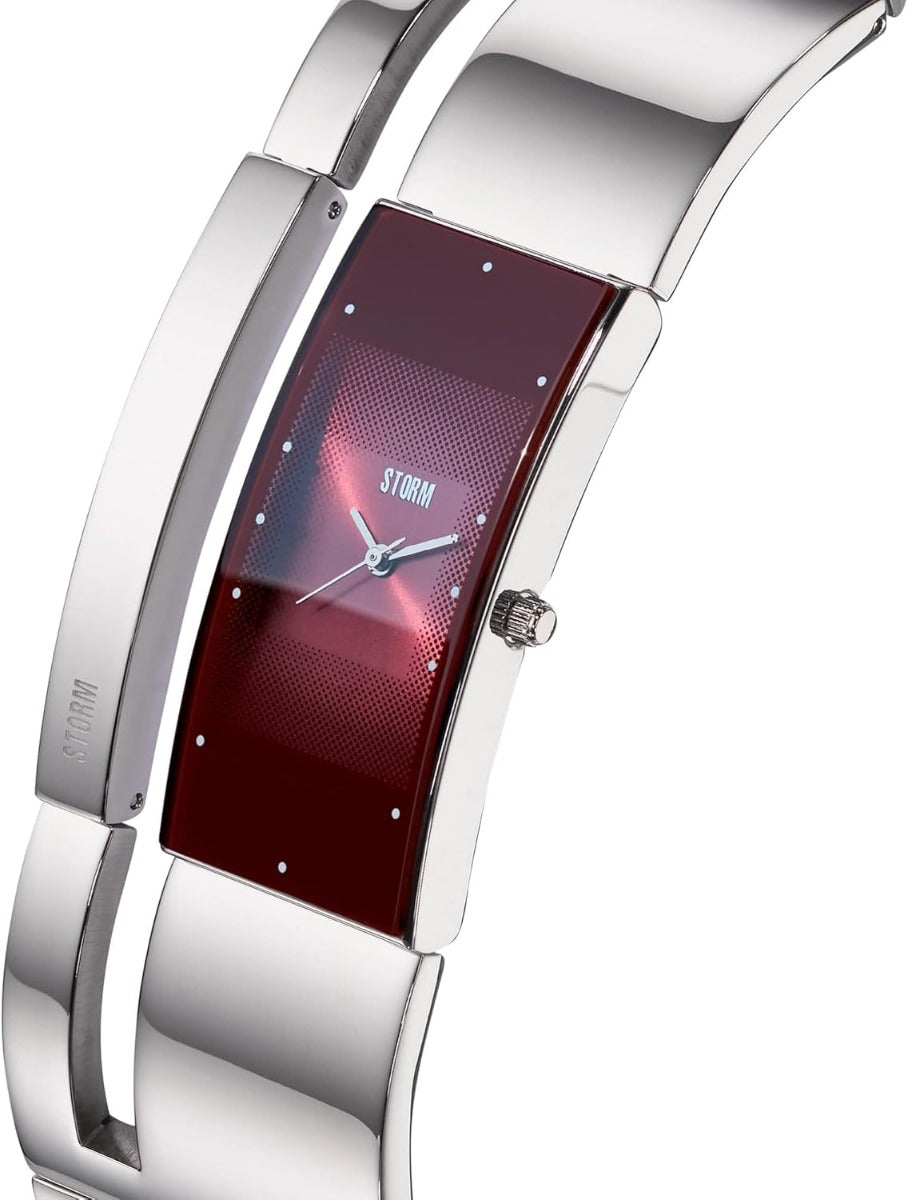 Storm Ladies Alvara Red Watch with Silver Bangle and Red Dial 47343/R