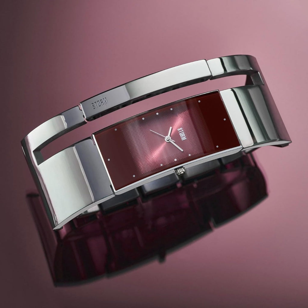 Storm Ladies Alvara Red Watch with Silver Bangle and Red Dial 47343/R