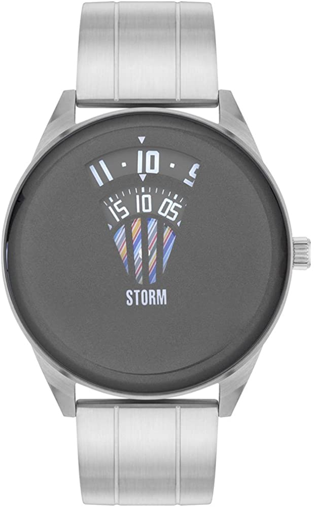 STORM Elevator Grey Mens Watch with Black Dial and Silver Strap 47364/GY