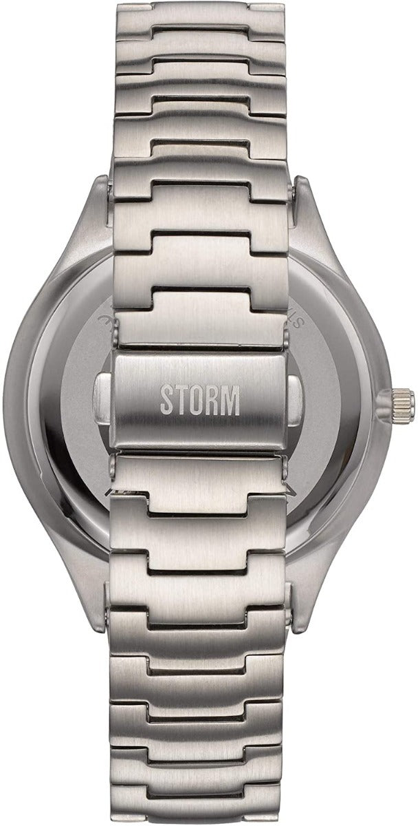 STORM Gwylio Dynion Lazer Coch Activon Newydd gyda Deial Coch a Strap Arian 47409/LR