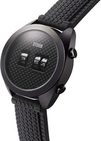 Gwylio Dynion Storm Kombi gyda Strap Silicôn Du a Deial Ddu 47412/SL