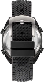 Gwylio Dynion Storm Kombi gyda Strap Silicôn Du a Deial Ddu 47412/SL
