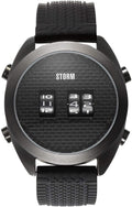 Gwylio Dynion Storm Kombi gyda Strap Silicôn Du a Deial Ddu 47412/SL