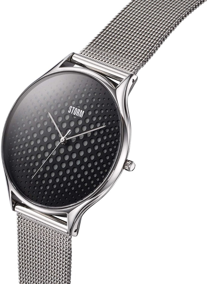 Gwylio Llwyd STORM Cobra-X gyda Deial Llwyd a Strap Milanese Arian 47427/GY