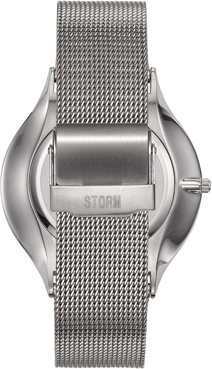 Gwylio Llwyd STORM Cobra-X gyda Deial Llwyd a Strap Milanese Arian 47427/GY