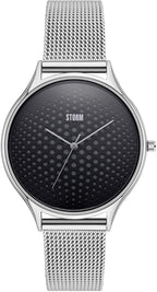 Gwylio Llwyd STORM Cobra-X gyda Deial Llwyd a Strap Milanese Arian 47427/GY