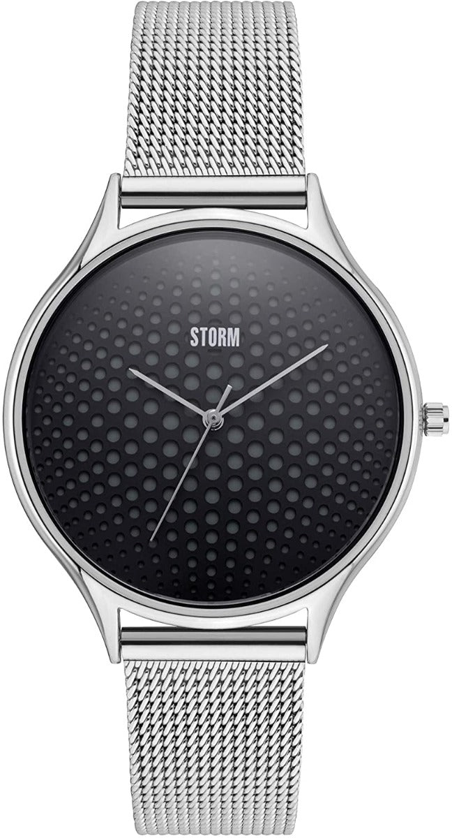 Gwylio Llwyd STORM Cobra-X gyda Deial Llwyd a Strap Milanese Arian 47427/GY