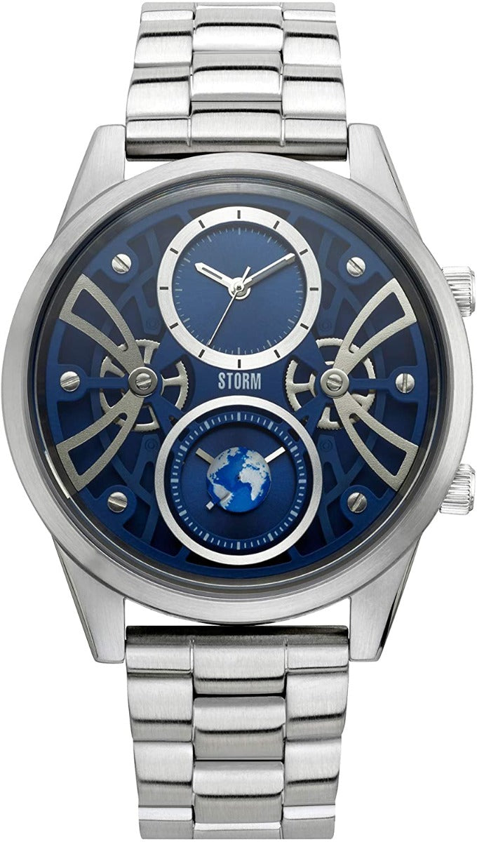 STORM Globe-X Watch Mens Watch with Silver Bracelet and Blue Dial 47441/B