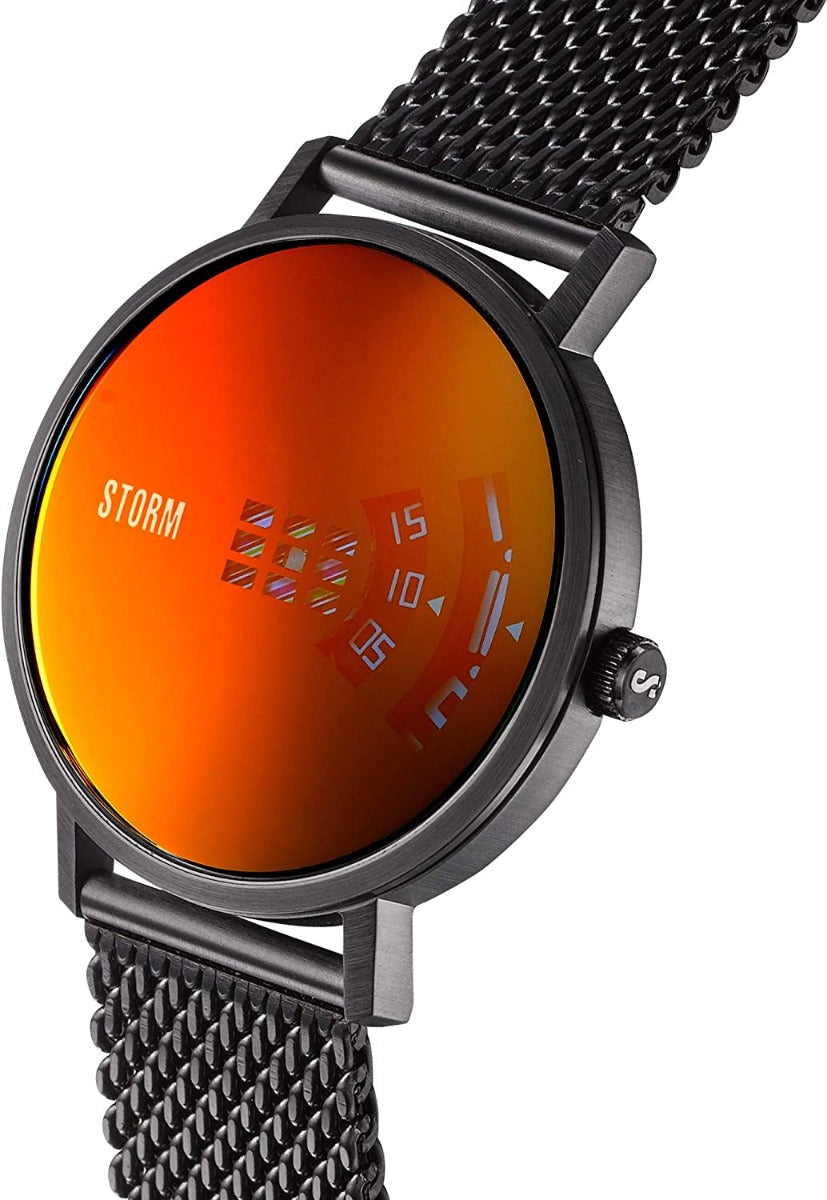 STORM REMI V2 MESH Mens Watch with Slate Red Dial and Black Milanese Strap 47460/SL/R