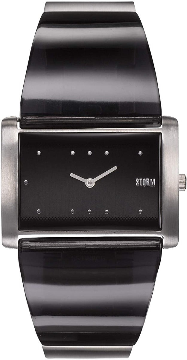 Cloc Trexa Black i Fenywod gan STORM gyda Deial Du a Strap Ddu 47473/BK