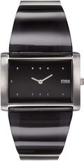 Cloc Trexa Black i Fenywod gan STORM gyda Deial Du a Strap Ddu 47473/BK