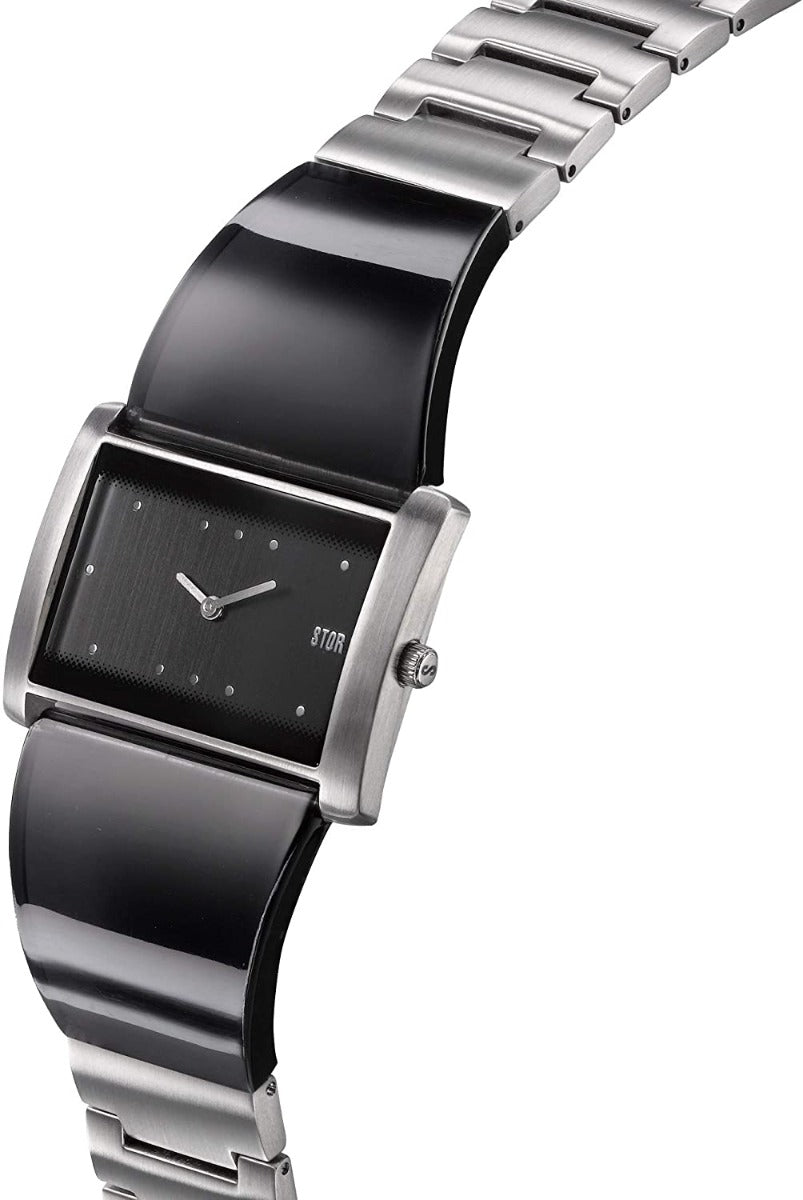 Cloc Trexa Black i Fenywod gan STORM gyda Deial Du a Strap Ddu 47473/BK