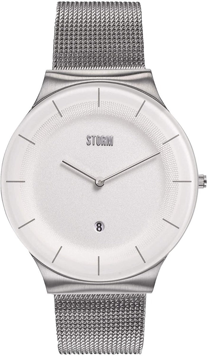 STORM XENU MESH Mens Watch with White Dial and Milanese Strap 47475/W