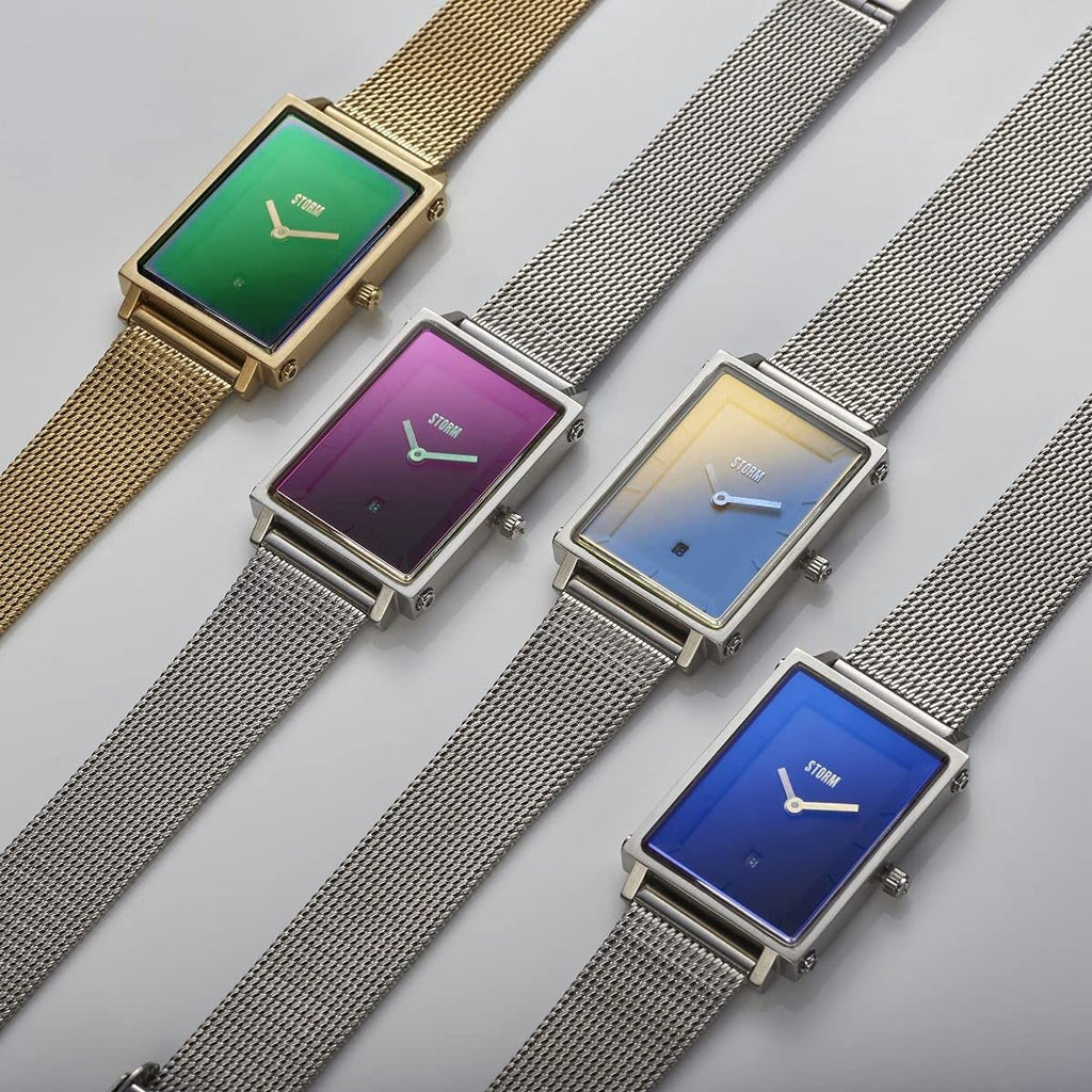 STORM Issimo Gold Lazer Green Ladies Watch with Green Dial and Gold Milanese Strap 47489/GD/GN