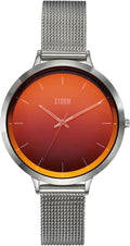 Storm Mini Styro Ladies Watch with Red Dial and Silver Milanese Strap 47516/R
