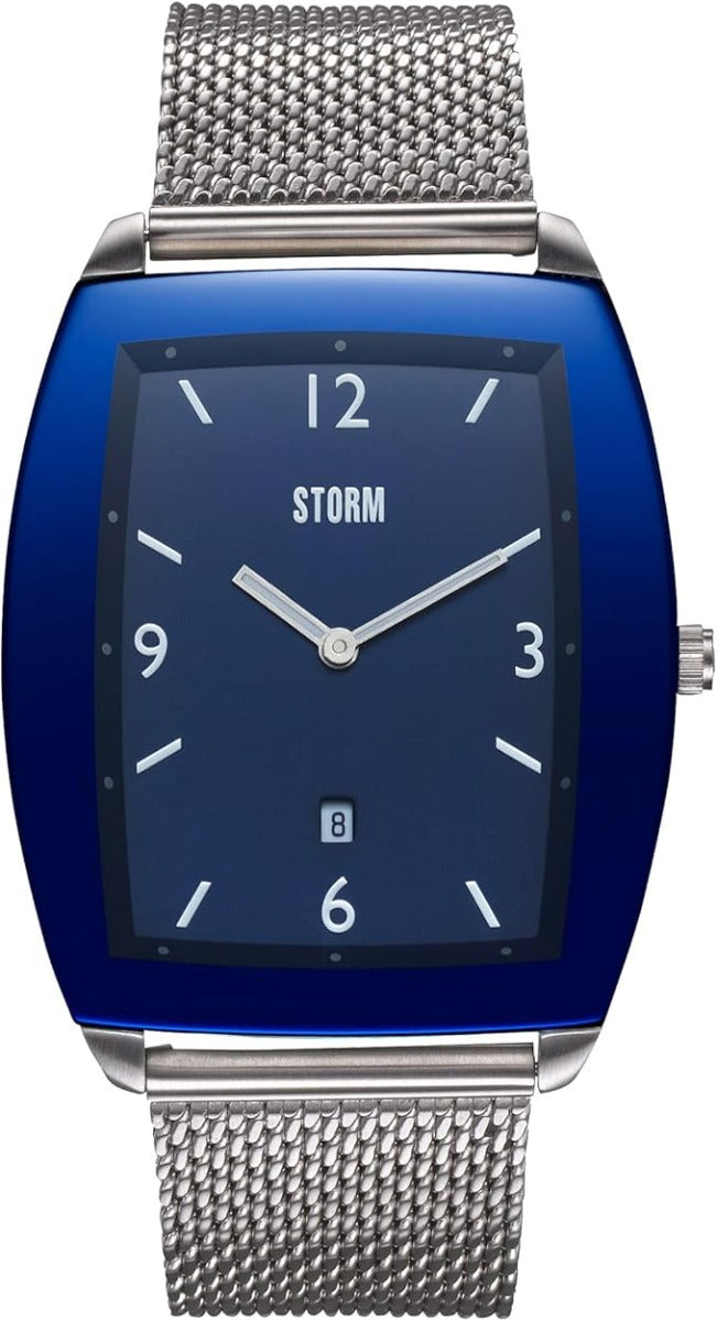 Mens STORM Zyone Blue Watch with Blue Dial and Silver Milanese Strap 47527/B