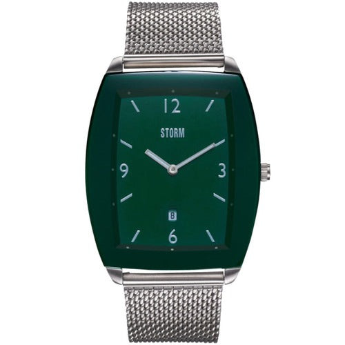 Mens STORM Zyone Green Watch with Green Dial and Silver Milanese Strap 47527/GN