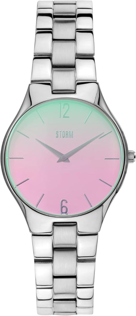 Storm Sareli Lazer Pink Ladies Watch with Pink Dial and Silver Bracelet 47529/PK