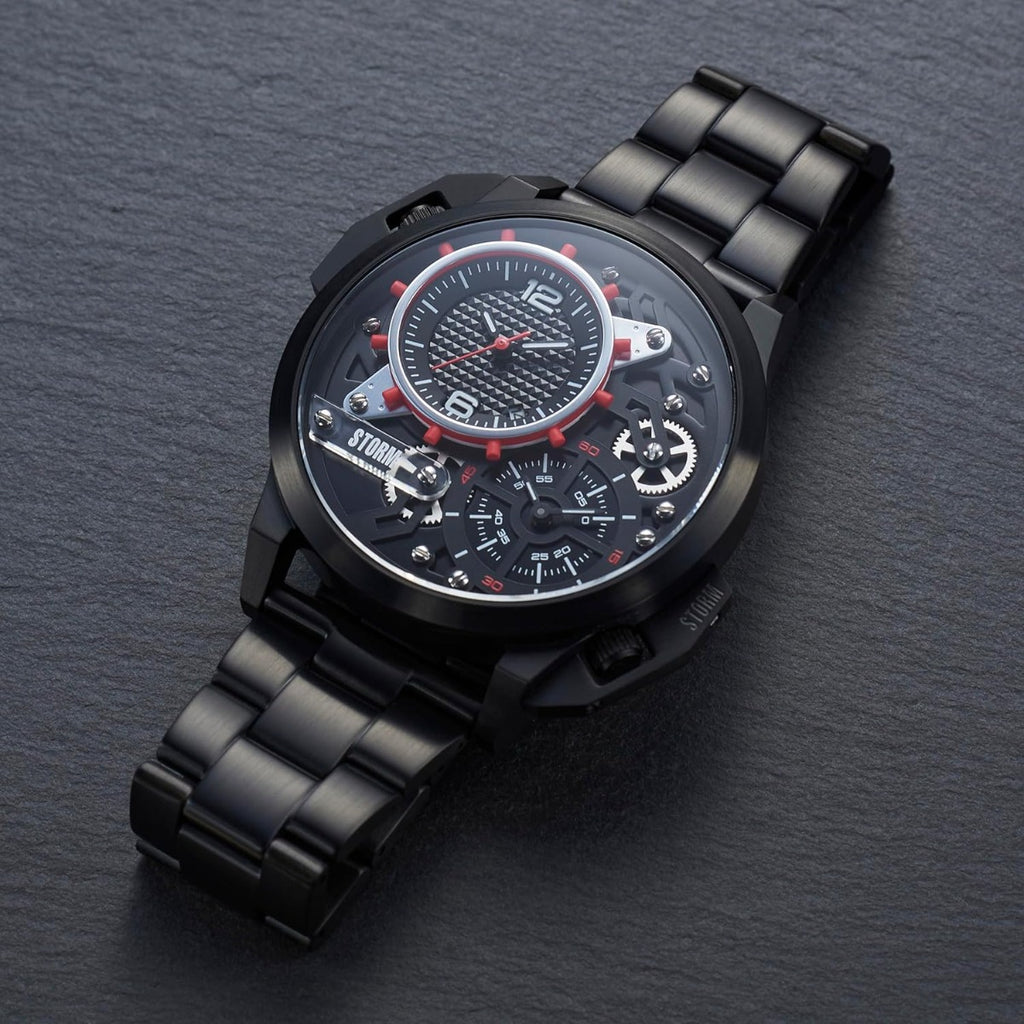 Storm Dualaton Slate Red Mens Watch with Stainless Steel Bracelet 47539/SL/R