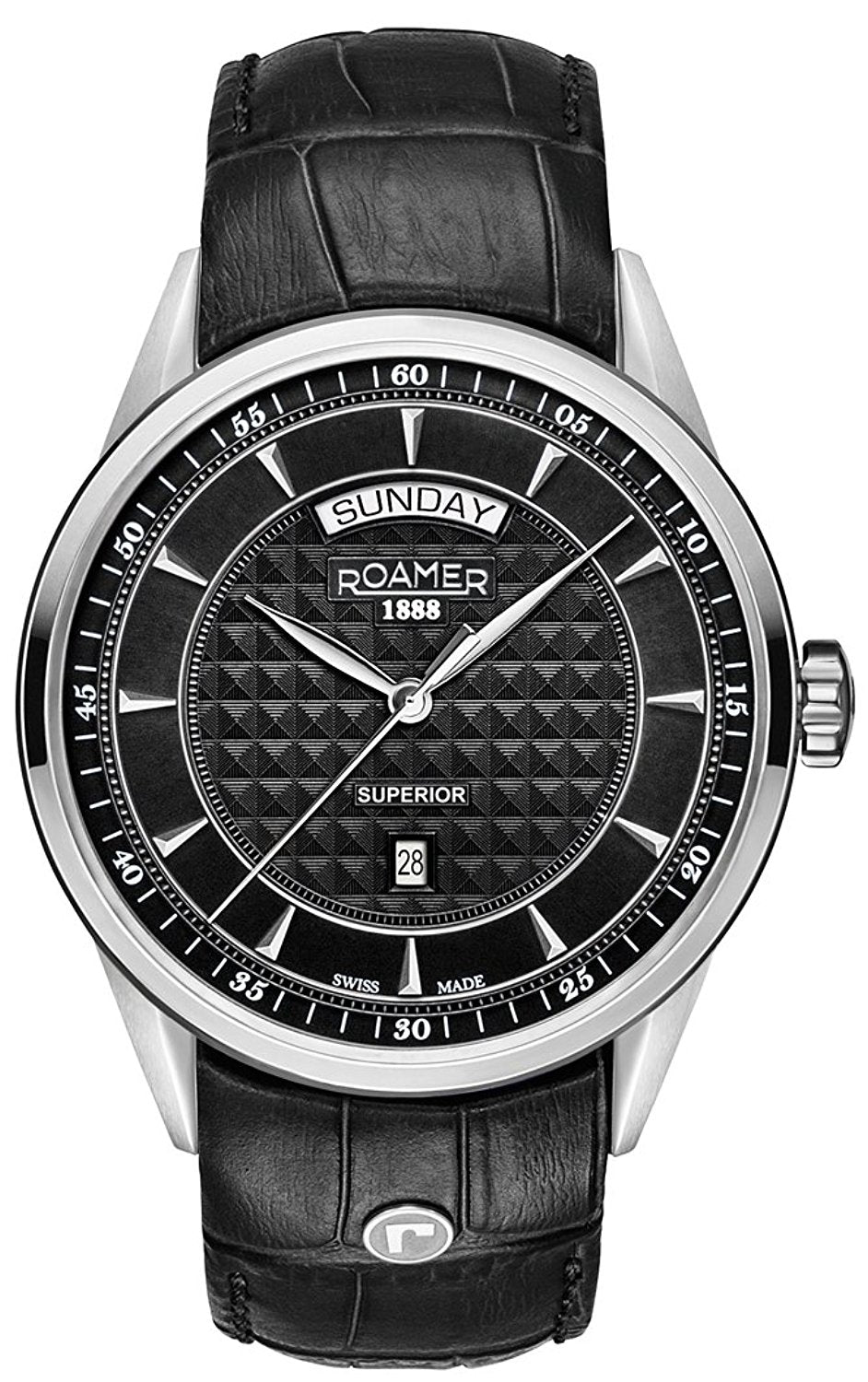 Roamer Men's Watch Black Dial Black Leather Strap 508293 41 55 05