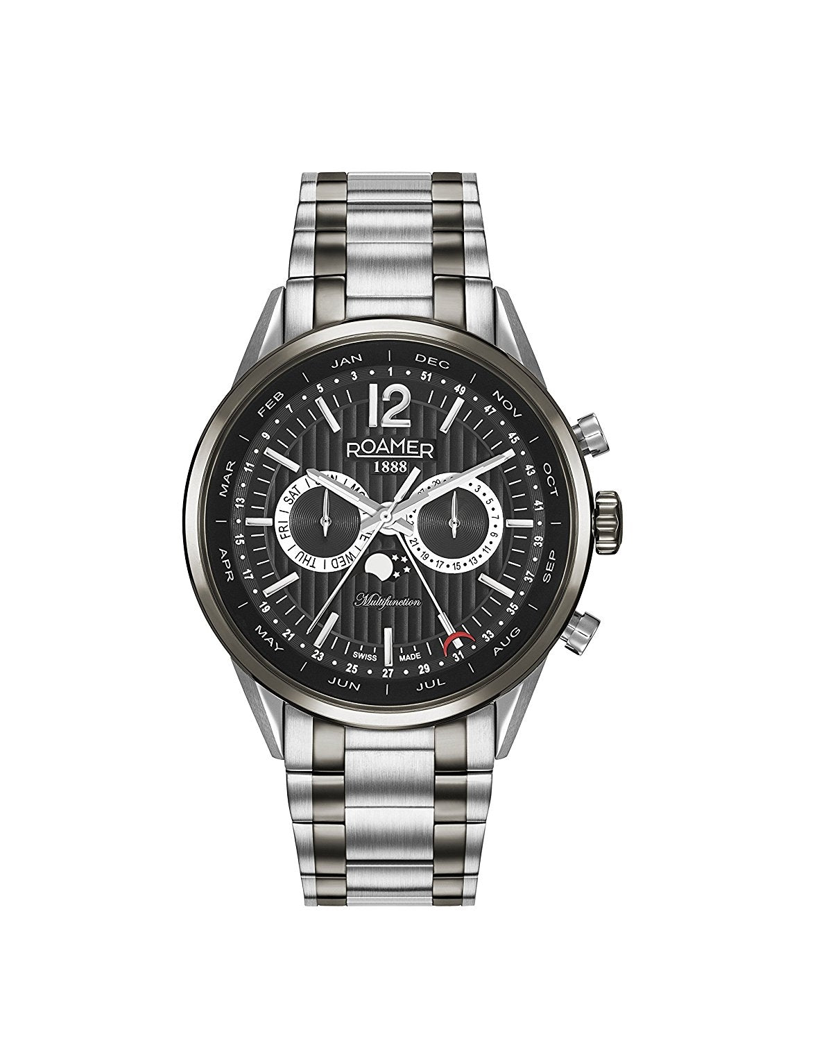 Roamer Men's Quartz Watch with Black Dial Analogue Display and Two Tone Stainless Steel Bracelet 508822 40 54 50