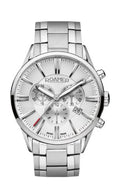 Roamer Superior Men's Quartz Watch with White Dial Chronograph Display and Silver Stainless Steel Bracelet 508837 41 15 50
