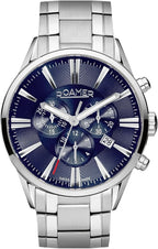 Roamer Chronograph Mens Watch with Blue Dial & Silver Strap 508837 41 45 50