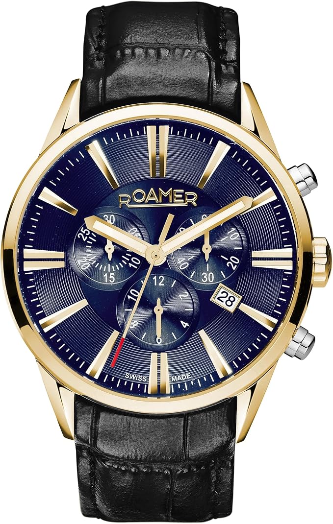 Roamer Chronograph Mens Watch with Blue Dial & Black Strap 508837 47 85 05