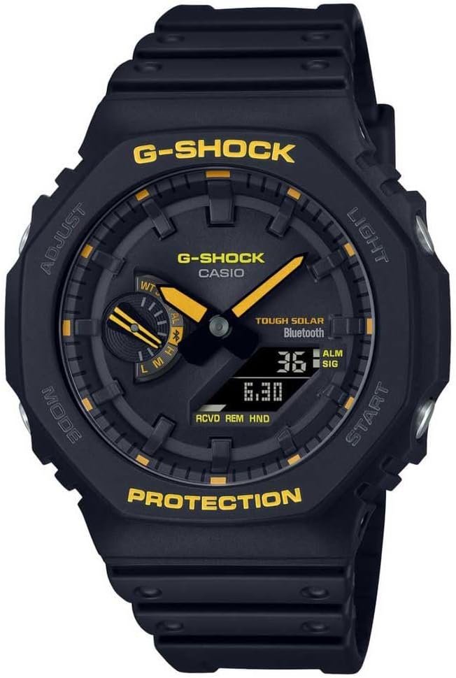 Casio G-Shock Gwylio Analog-Ddigidol i Ddynion gyda Deial Du a Strap Ddu GA-B2100CY-1AER