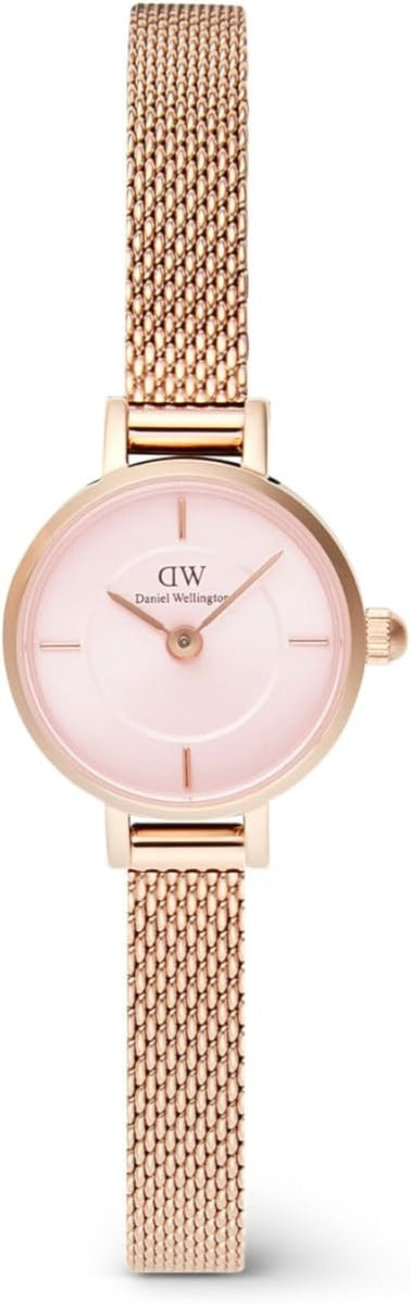 Daniel Wellington Ladies Watch with Pink Dial & Rose Gold Milanese Strap DW00100743