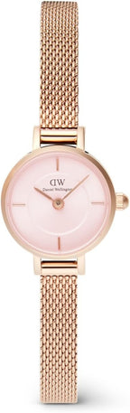 Daniel Wellington Ladies Watch with Pink Dial & Rose Gold Milanese Strap DW00100743