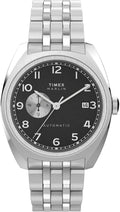 Timex Marlin Automatic Mens Watch With Black Dial and Silver Strap TW2W58800UK