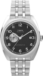 Timex Marlin Automatic Mens Watch With Black Dial and Silver Strap TW2W58800UK